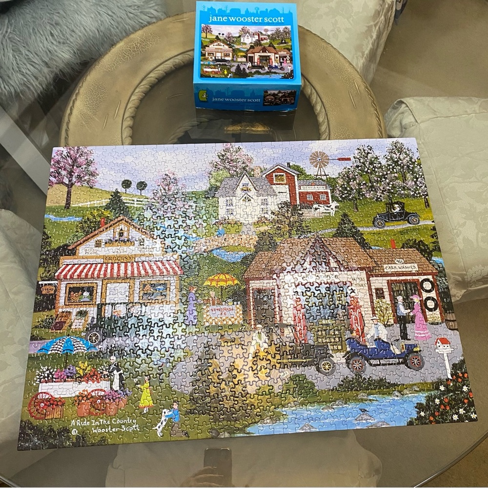 2007 Ceaco “A RIDE IN THE COUNTRY “ by Jane Wooster Scott 1000 pc Puzzle , RARE!